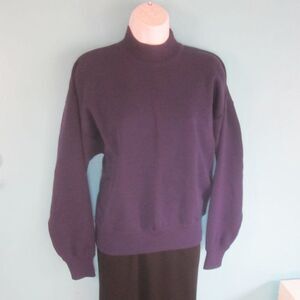 Ports International Womens M Vintage 70's Purple Wool Knit Sweater Fits Size 10
